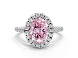 White gold Fancy Pink Oval  Halo Pavé Diamond Engagement Ring with Four-Prong Setting_3