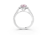 White gold Fancy Pink Oval  Halo Pavé Diamond Engagement Ring with Four-Prong Setting_6