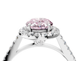 White gold Fancy Pink Oval  Halo Pavé Diamond Engagement Ring with Four-Prong Setting_7