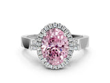 White gold Fancy Pink Oval  Halo Pave Split Shank Prong Setting Ring_69