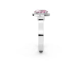 White gold Fancy Pink Oval  Halo Pave Split Shank Prong Setting Ring_71