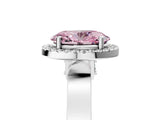 White gold Fancy Pink Oval  Halo Pave Split Shank Prong Setting Ring_74