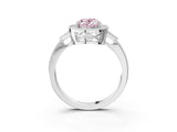 White gold Fancy Pink Oval  Halo Round Diamond Milgrain Pave Engagement Ring_18