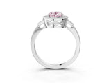 White gold Fancy Pink Oval  Halo Round Diamond Milgrain Pave Engagement Ring_30
