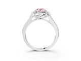 White gold Fancy Pink Oval  Halo Round Diamond Pave Band with Four-Prong Setting_52