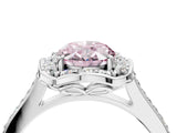 White gold Fancy Pink Oval  Halo Round Diamond Pave Band with Four-Prong Setting_53