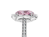 White gold Fancy Pink Oval  Halo Round Diamond Pave Band with Four-Prong Setting_54