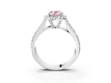 White gold Fancy Pink Oval  Halo Round Diamond Pave Band with Prong Setting_27