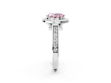White gold Fancy Pink Oval  Halo Solitaire Diamond Ring with Pave Band and Bezel Setting_51