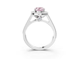 White gold Fancy Pink Oval  Halo Solitaire Diamond Ring with Pave Band and Bezel Setting_52