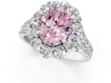 White gold Fancy Pink Oval  Halo Split Shank Diamond Engagement Ring with Pave Band and Four-Prong Setting_55