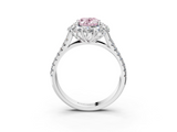White gold Fancy Pink Oval  Halo Split Shank Diamond Engagement Ring with Pave Band and Four-Prong Setting_58