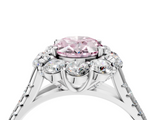 White gold Fancy Pink Oval  Halo Split Shank Diamond Engagement Ring with Pave Band and Four-Prong Setting_59