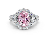 White gold Fancy Pink Oval  Halo Split Shank Diamond Engagement Ring with Prong Setting_20