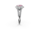 White gold Fancy Pink Oval  Halo Split Shank Diamond Engagement Ring with Prong Setting_21