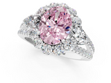 White gold Fancy Pink Oval  Halo Split Shank Diamond Engagement Ring with Prong Setting_21
