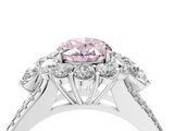 White gold Fancy Pink Oval  Halo Split Shank Diamond Engagement Ring with Prong Setting_24