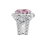 White gold Fancy Pink Oval  Halo Split Shank Diamond Engagement Ring with Prong Setting_24