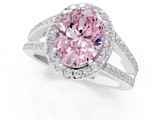 White gold Fancy Pink Oval  Halo Split Shank Diamond Ring with Four-Prong Setting_33