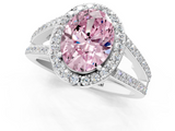 White gold Fancy Pink Oval  Halo Split Shank Diamond Ring with Four-Prong Setting_35