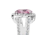 White gold Fancy Pink Oval  Halo Split Shank Diamond Ring with Four-Prong Setting_37