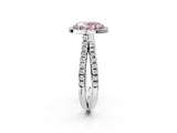 White gold Fancy Pink Oval  Halo Split Shank Diamond Ring with Pavé Setting_40