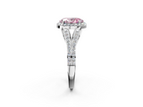 White gold Fancy Pink Oval  Halo Split Shank Diamond Ring with Prong Setting_22