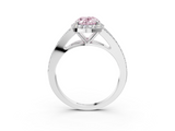 White gold Fancy Pink Oval  Halo Split Shank Diamond Ring with Prong Setting_23