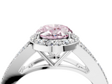 White gold Fancy Pink Oval  Halo Split Shank Diamond Ring with Prong Setting_24