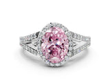 White gold Fancy Pink Oval  Halo Split Shank Pave Diamond Ring with Four-Prong Setting_49