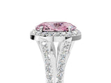 White gold Fancy Pink Oval  Halo Split Shank Pave Diamond Ring with Four-Prong Setting_53
