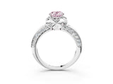 White gold Fancy Pink Oval  Halo Split Shank Pave Diamond Ring with Petal Prong Setting_47