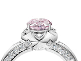 White gold Fancy Pink Oval  Halo Split Shank Pave Diamond Ring with Petal Prong Setting_48