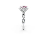 White gold Fancy Pink Oval  Halo Twist Band Solitaire Ring with Six-Prong Setting_34