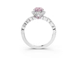 White gold Fancy Pink Oval  Halo Twist Band Solitaire Ring with Six-Prong Setting_35