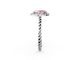 White gold Fancy Pink Oval  Halo Twisted Band Four-Prong Diamond Ring_22