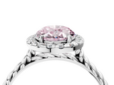 White gold Fancy Pink Oval  Halo Twisted Band Four-Prong Diamond Ring_24