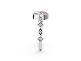 White gold Fancy Pink Oval  Milgrain Marquise Diamond Twist Band Ring_64