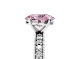 White gold Fancy Pink Oval  Milgrain Pave Diamond Engagement Ring with Four-Prong Setting_155