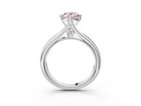 White gold Fancy Pink Oval  Solitaire Beaded Band Six-Prong Setting_3