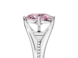 White gold Fancy Pink Oval  Solitaire Beaded Band Six-Prong Setting_5