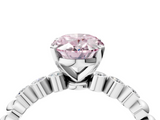 White gold Fancy Pink Oval  Solitaire Bezel Accent Diamond Engagement Ring with Beaded Band and Four-Prong Setting_28