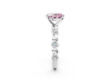 White gold Fancy Pink Oval  Solitaire Bezel-Set Diamond Ring with Beaded Band and Four-Prong Setting_34