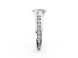 White gold Fancy Pink Oval  Solitaire Bezel-Set Diamond Ring with Channel-Set Band_39
