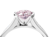 White gold Fancy Pink Oval  Solitaire Bezel-Set Diamond Ring with Channel-Set Band_41