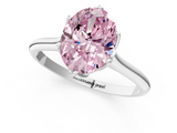 White gold Fancy Pink Oval  Solitaire Cathedral Diamond Ring with Six-Prong Setting_18
