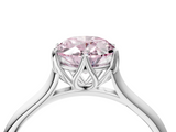 White gold Fancy Pink Oval  Solitaire Cathedral Diamond Ring with Six-Prong Setting_21
