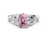 White gold Fancy Pink Oval  Solitaire Celtic Knot Engagement Ring with Four-Prong Setting_58