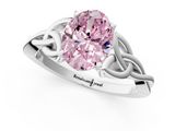 White gold Fancy Pink Oval  Solitaire Celtic Knot Engagement Ring with Four-Prong Setting_59