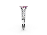 White gold Fancy Pink Oval  Solitaire Chevron Pave Diamond Engagement Ring with Six-Prong Setting_5